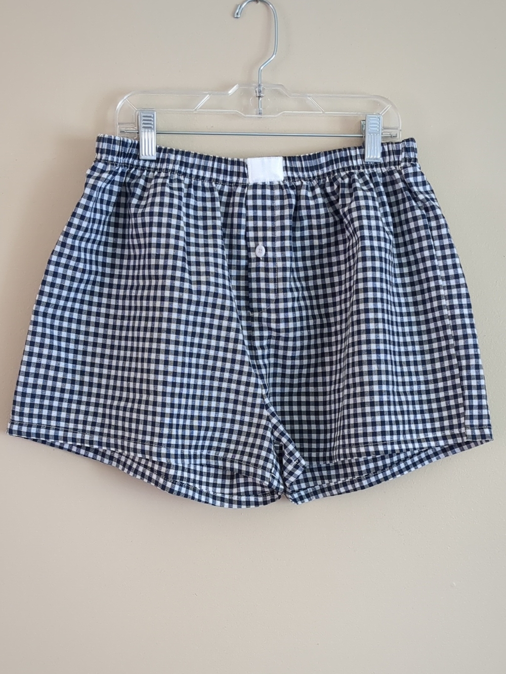 Medium Unbranded Blue And White Pull On Boxer Style Shorts